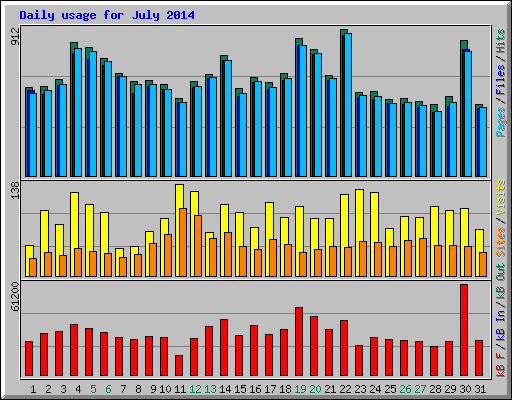 Daily usage for July 2014