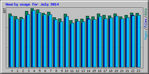 Hourly usage for July 2014
